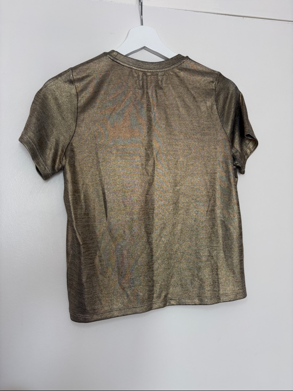 NWT ANTHROPOLOGIE Porridge Shine Glam Gold Tee Size XS - Picture 5 of 5